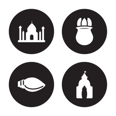 Obraz premium 4 vector icon set : uttar pradesh, biju janata dal, ugadi, odisha isolated on black background