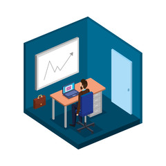 young and casual man in the workplace