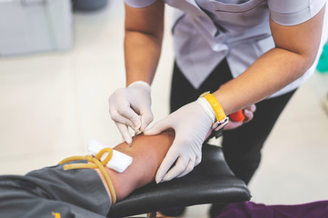 blood donation picture with soft-focus and over light in the background