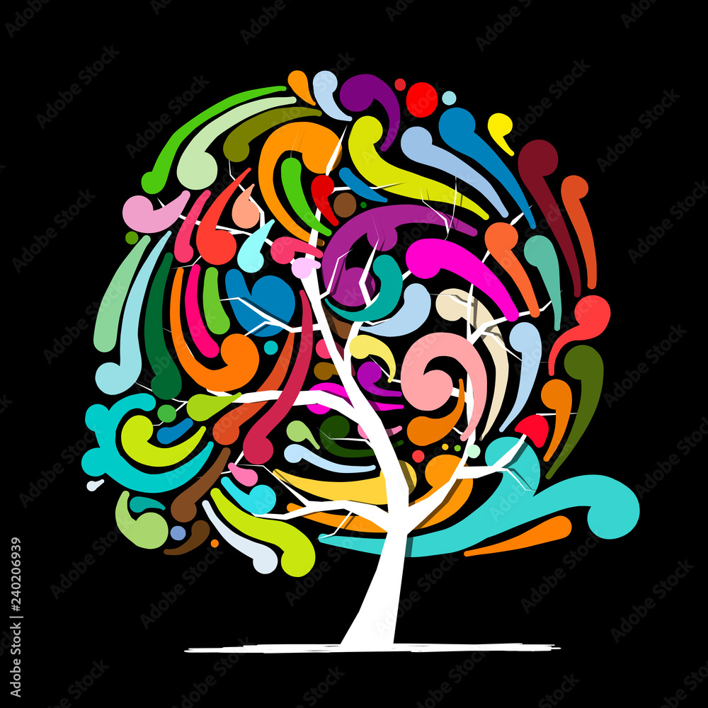 Aufkleber Abstract swirl tree for your design