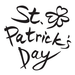 Saint Patrick's Day hand writing logo