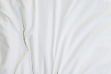 Fototapeta na wymiar bedding White sheets with copy space.