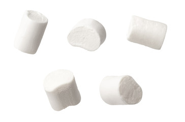 set of marshmallows isolated on white