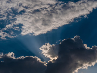 Sun rays in clouds