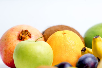 Creative layout made of fruits on a white background