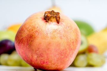 Creative layout made of fruits on a white background