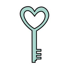 antique key with heart love