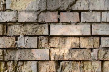 Details of textured aged brick wall. Can be used as background.