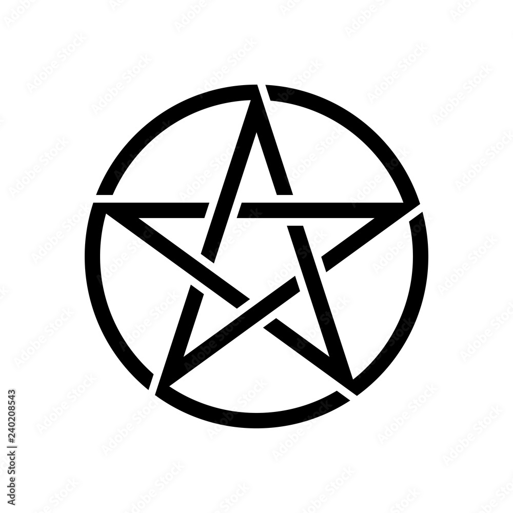 Wall mural pentagram isolated vector occultism symbol star in circle