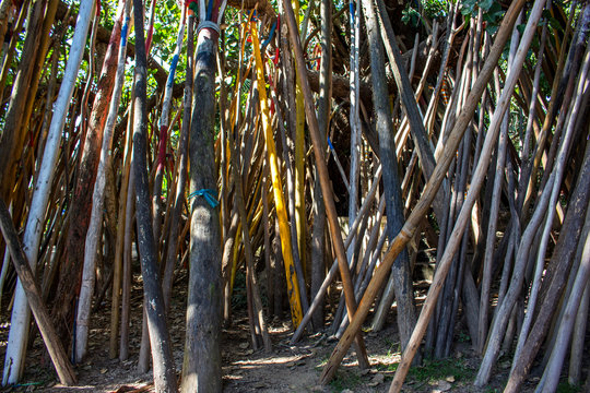 Crutches  wood temple religion culture