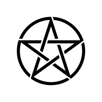 Pentagram isolated vector occultism symbol star in circle