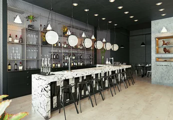 Crédence de cuisine en verre imprimé Restaurant modern restaurant interior design.
