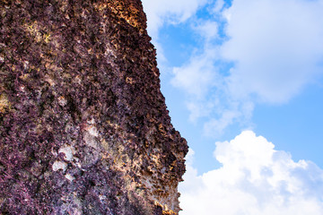 Rock mountain surface background, Limestone mountains and cloud sky