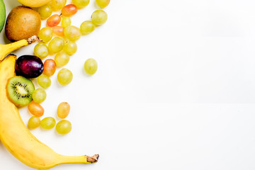 Creative layout made of fruits on a white background