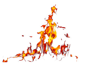 Flame of fire isolated on white background