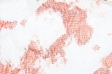White napkin in red blood as abstract background