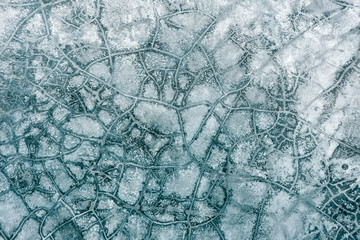 Abstract background of cement wall, Crack trace on  concrete wall with copy space for create your text, Blue background concrete with crack line, Rough surface of wall background