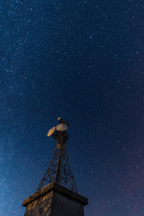 Stars at Yatsugatake Japan on vertical position in winter