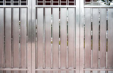 Metal steel door, Silver fence