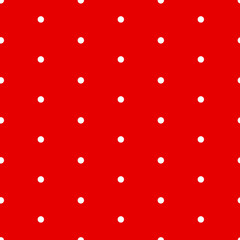 Seamless polka dot pattern red and white. Design for wallpaper, fabric, textile, wrapping. Simple background