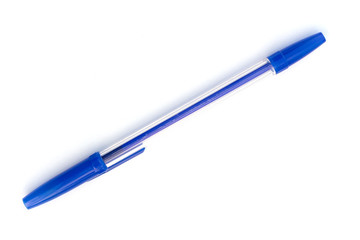 blue pen isolated on white background.