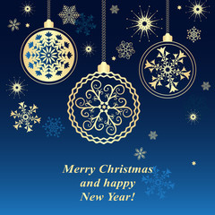 Blue Christmas frame