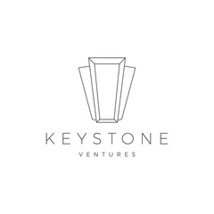 Fototapeta na wymiar Keystone key stone logo vector icon illustration line outline monoline