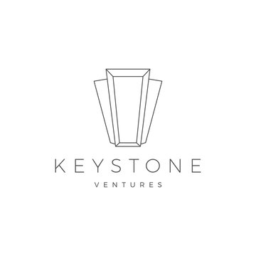 Keystone Key Stone Logo Vector Icon Illustration Line Outline Monoline