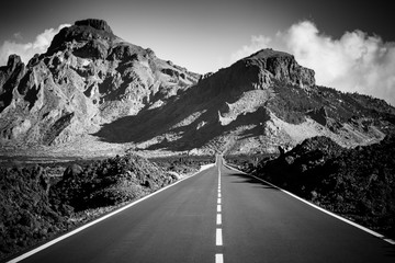 Beautiful view road number 38 on the Teide volcano. Tenerife. Canary Islands..Spain