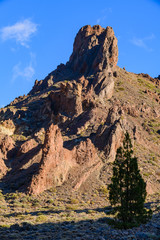 Majestic views of the volcanic landscape near volcano Teide. Tenerife. Canary Islands..Spain