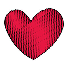 red heart love painted