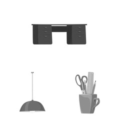 Vector design of furniture and work logo. Set of furniture and home vector icon for stock.