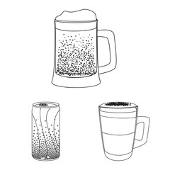 Isolated object of drink and bar icon. Set of drink and party vector icon for stock.