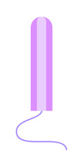 Female tampon. Flat icon isolated on background. Subject of personal hygiene during menstruation. Vector