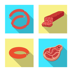 Vector design of meat and ham logo. Collection of meat and cooking stock vector illustration.