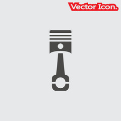 piston icon isolated sign symbol and flat style for app, web and digital design. Vector illustration.