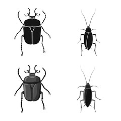 Vector illustration of insect and fly sign. Collection of insect and element vector icon for stock.
