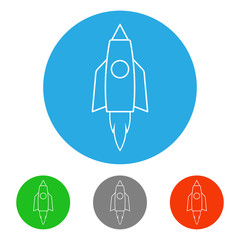 Rocket. Icon set. Vector.