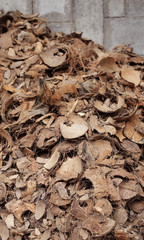 Heap of Coconut Shell from Soybean Milk  Process