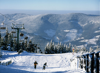 Skrzyczne Mountain, Szczyrk, Beskid Slaski Mountains, Poland: February, 2011 - ski lift on Skrzyczne Mountain