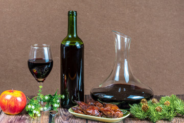 Christmas food and wine