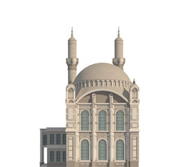 Fototapeta na wymiar Middle East building isolated on white background 3d illustration