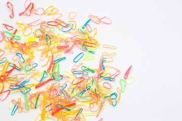 Rubber band on white background