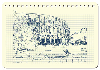 Graphic illustration with decorative architecture 4