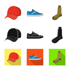 Vector design of man and clothing logo. Set of man and wear stock symbol for web.