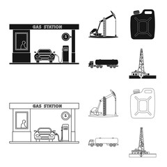 Vector illustration of oil and gas icon. Set of oil and petrol stock symbol for web.