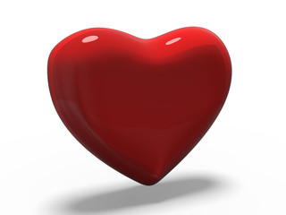 Fototapeta premium Red heart gemstone on isolated background. 3D