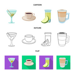 Vector design of drink and bar icon. Collection of drink and party stock vector illustration.