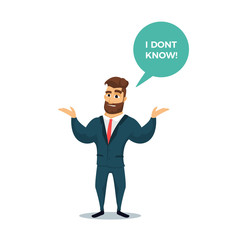 Businessman Character design. Fun bearded business men . Vector illustration