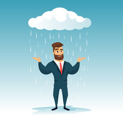 Businessman Character design. Fun bearded business men . Vector illustration